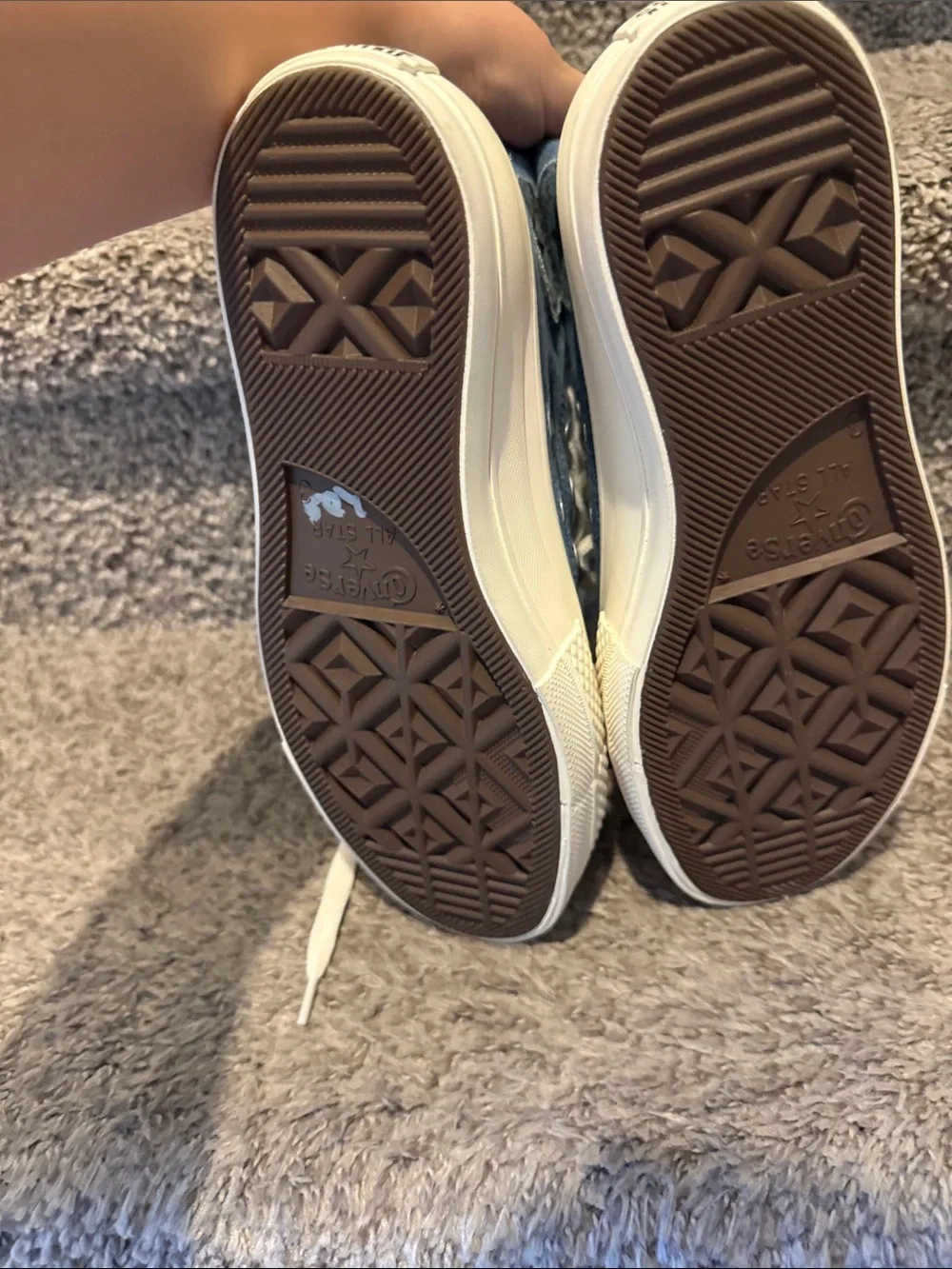 Kids High-Top Denim Sneakers with White Platform Soles